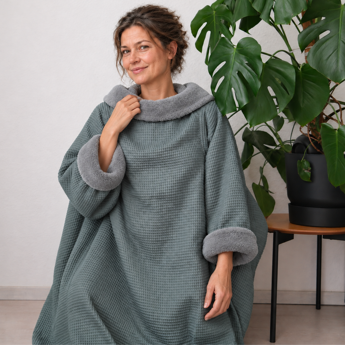Kuscheldecke mit Ärmeln · Vollkommen · Eukalyptusgrün