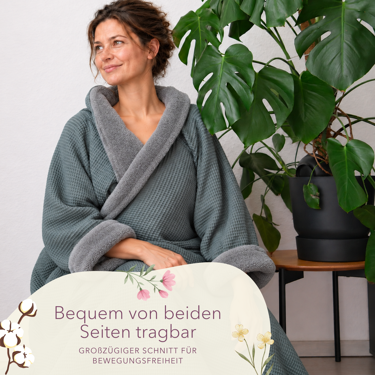 Kuscheldecke mit Ärmeln · Vollkommen · Eukalyptusgrün
