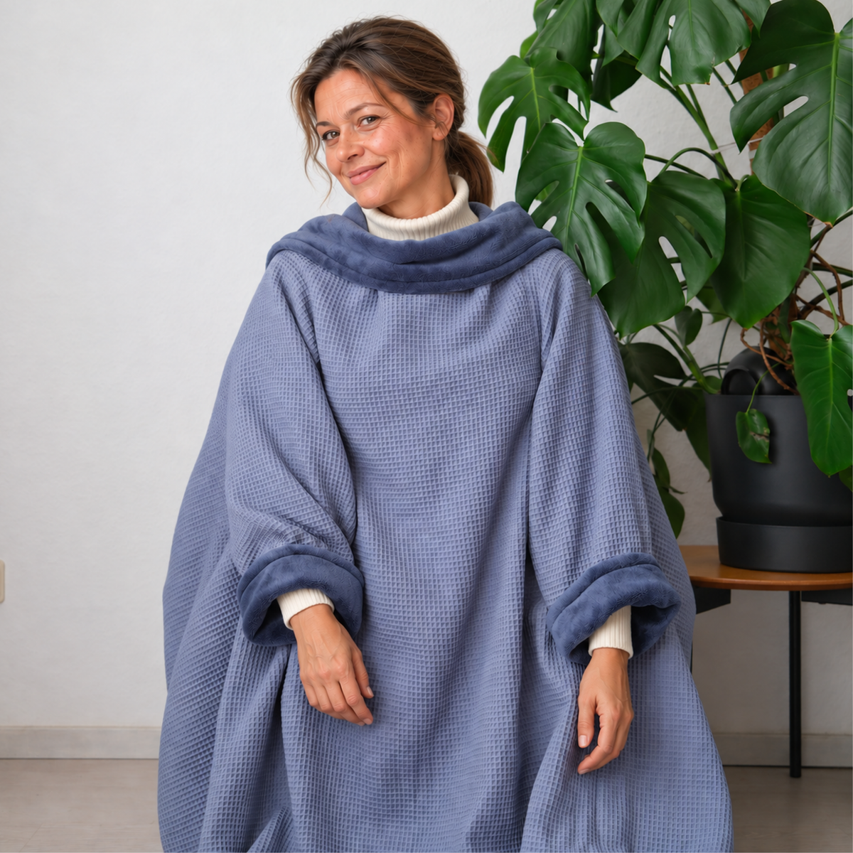 Kuscheldecke mit Ärmeln · Vollkommen · Wolkenblau · Meeresblau