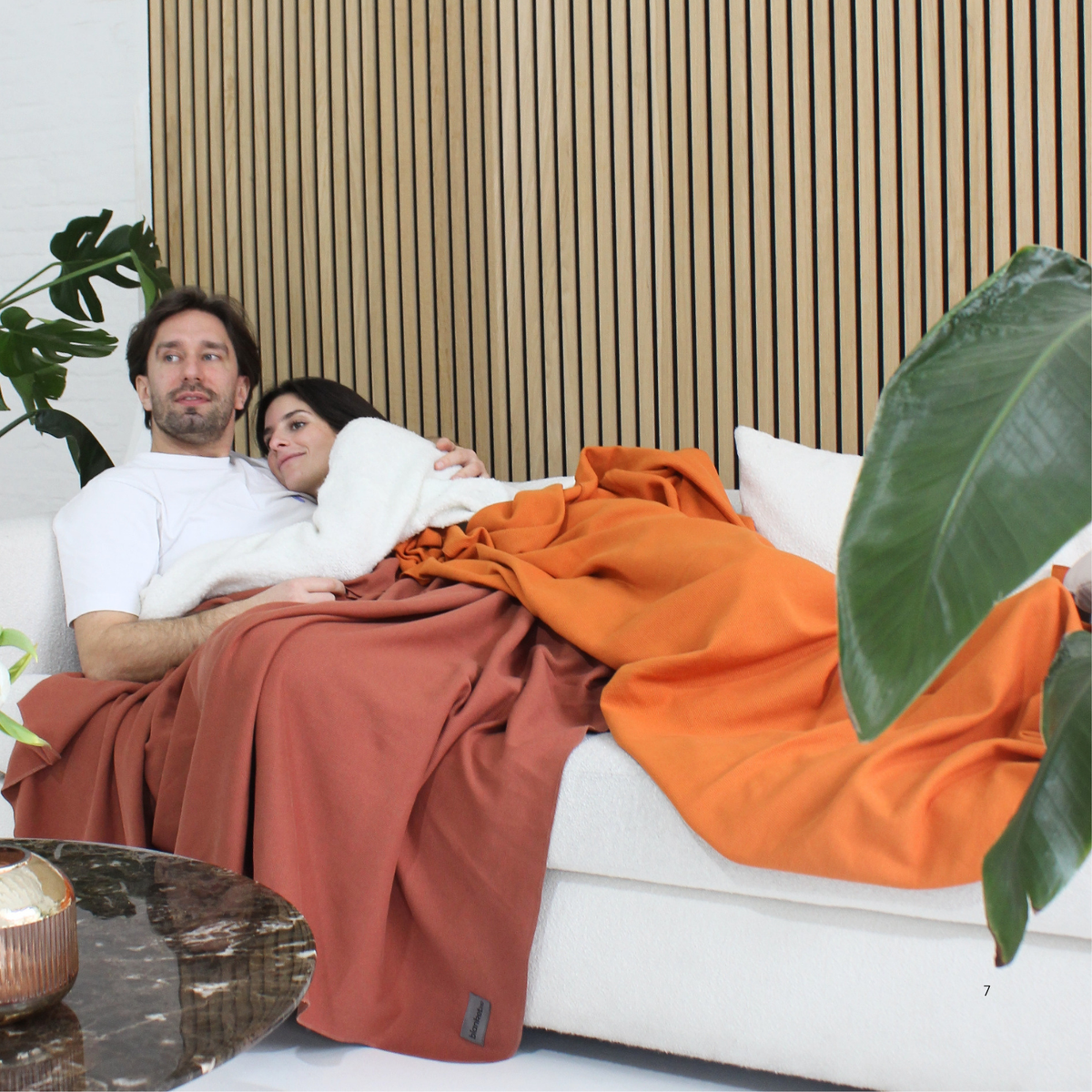 Leichte Baumwolldecke• 150 x 210 cm • Orange