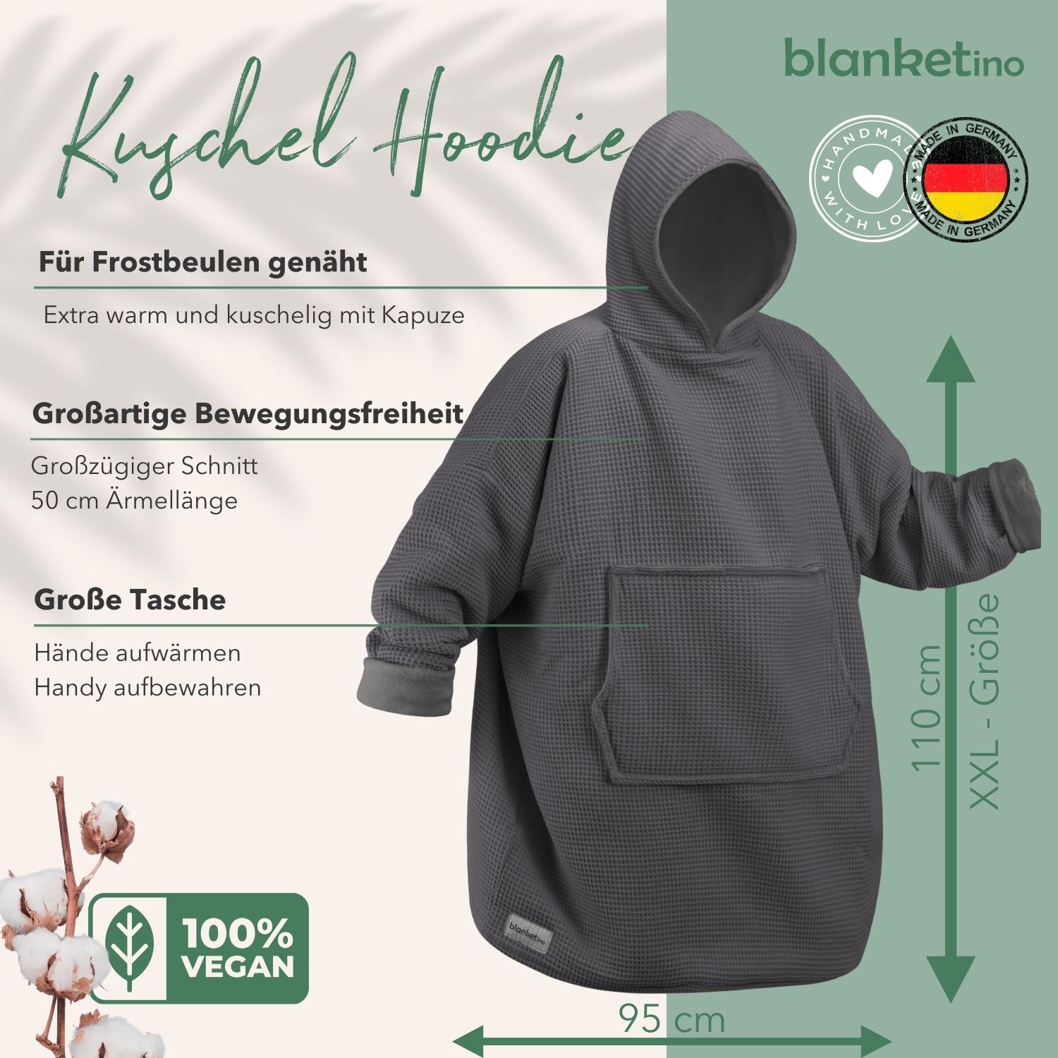 Kuschel-Hoodie mit Kapuze • Vulkangrau