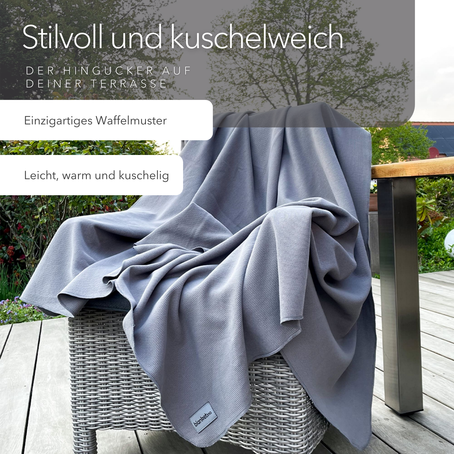Sommerdecke aus Baumwolle • 150 x 210 cm • Taupe-Grau