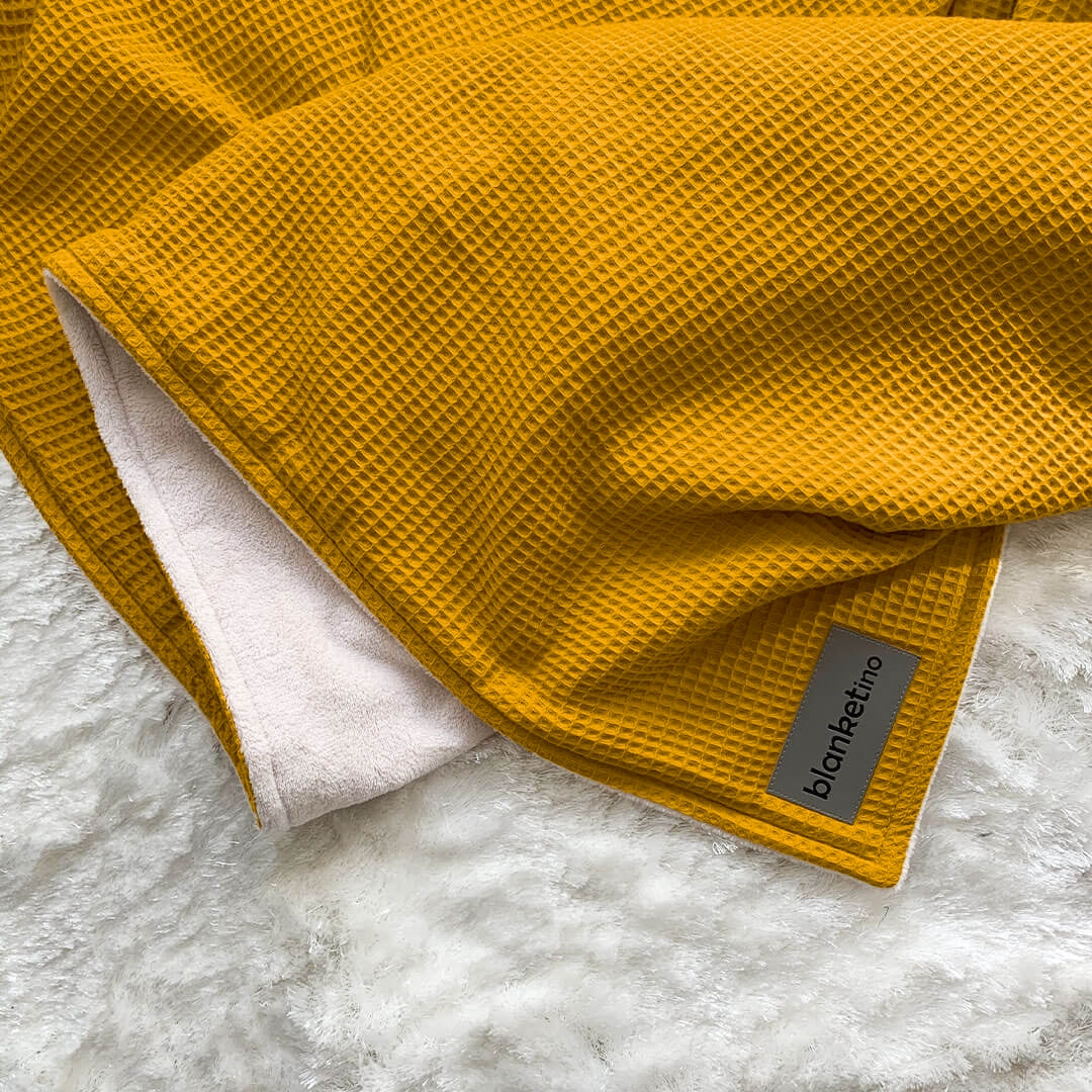 Kuscheldecke "Vollkommen" Ocker Gelb · Sandweiß