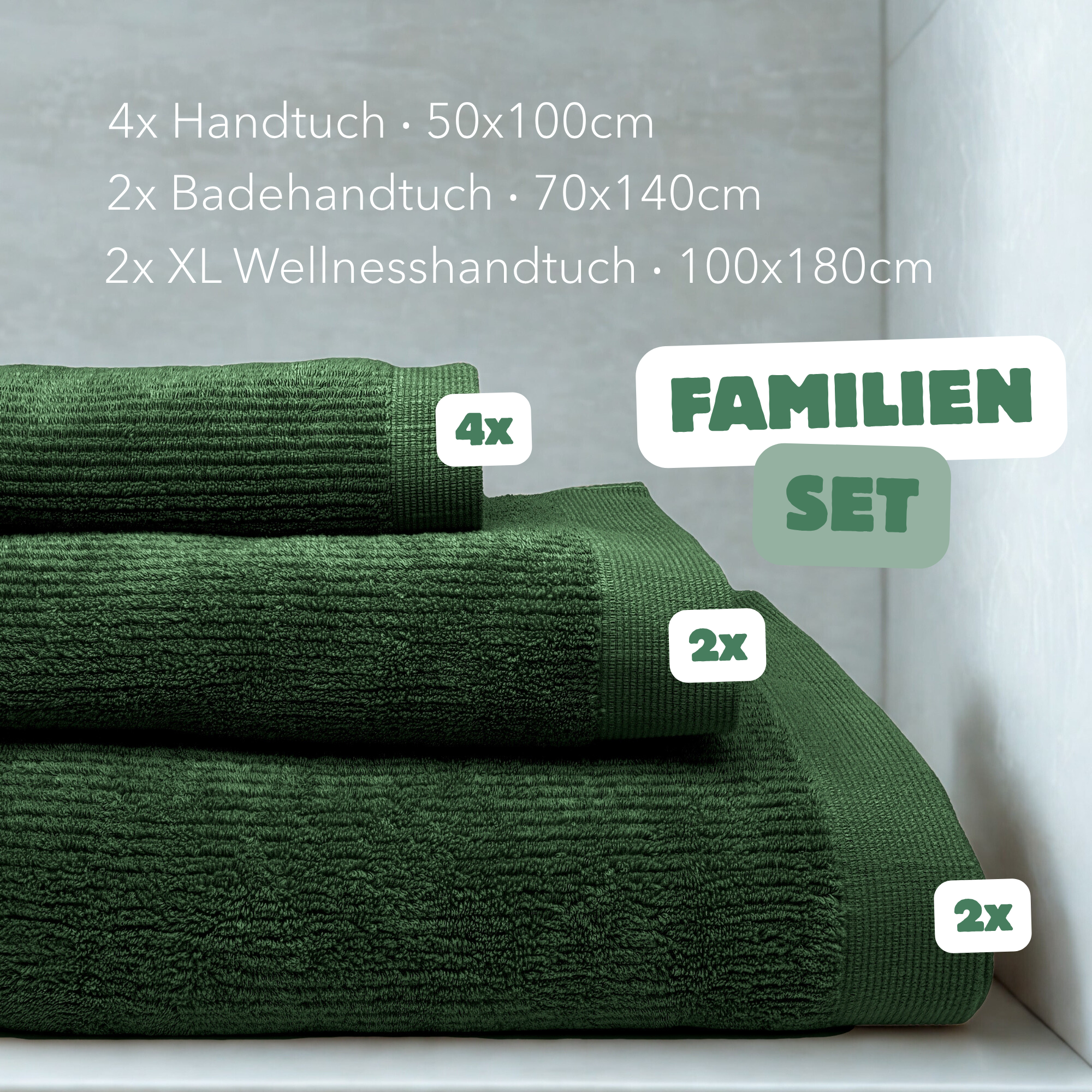 Kuschelige Handtücher im Familien-Set