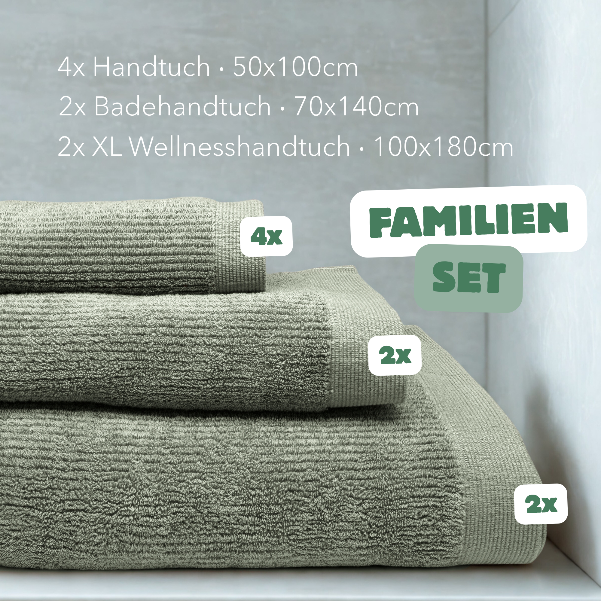 Kuschelige Handtücher im Familien-Set