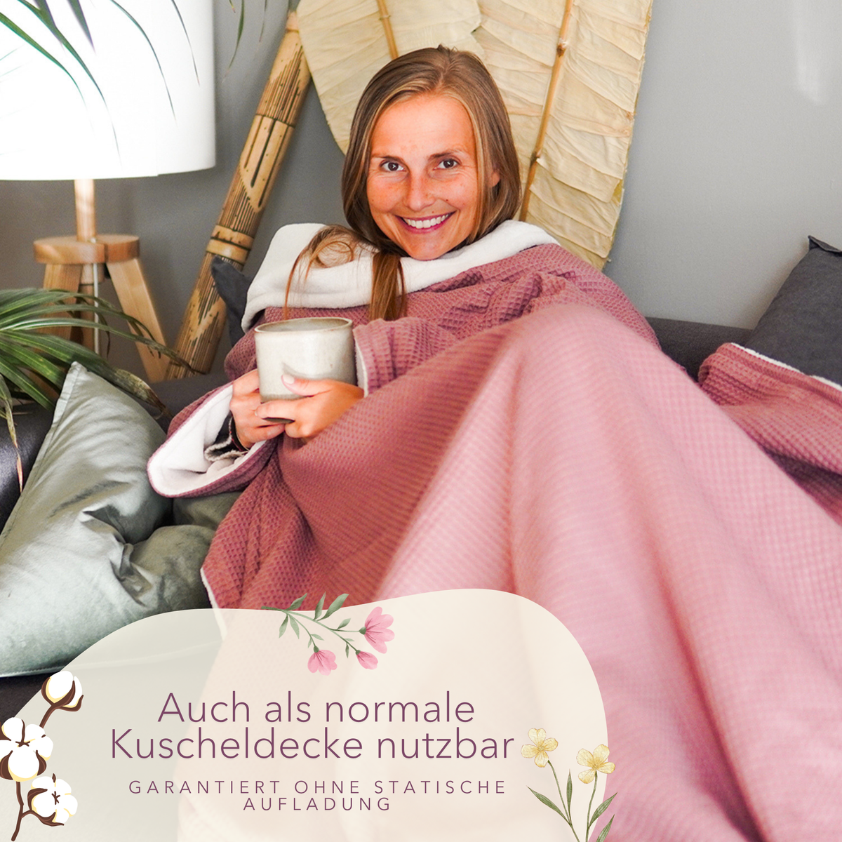 Kuscheldecke mit Ärmeln · Vollkommen · Altrosa