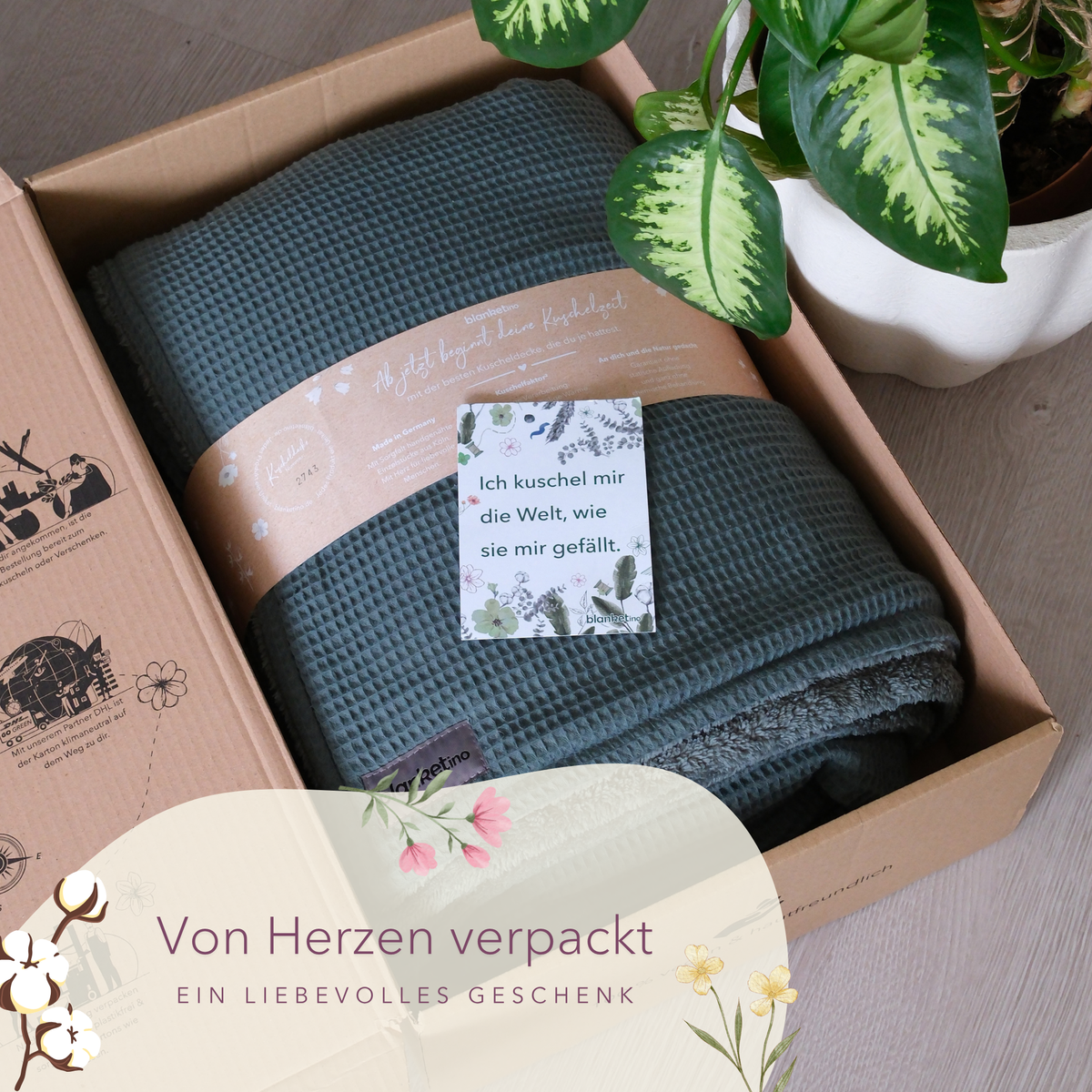 Kuscheldecke mit Ärmeln · Vollkommen · Eukalyptusgrün