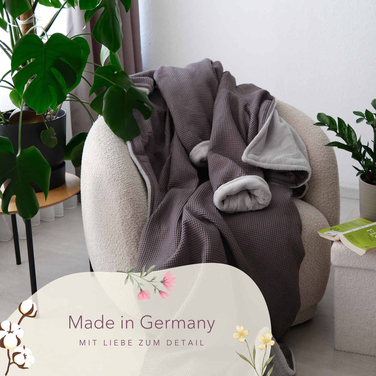 Kuscheldecke mit Ärmeln · Vollkommen · Grau · Gletschergrau
