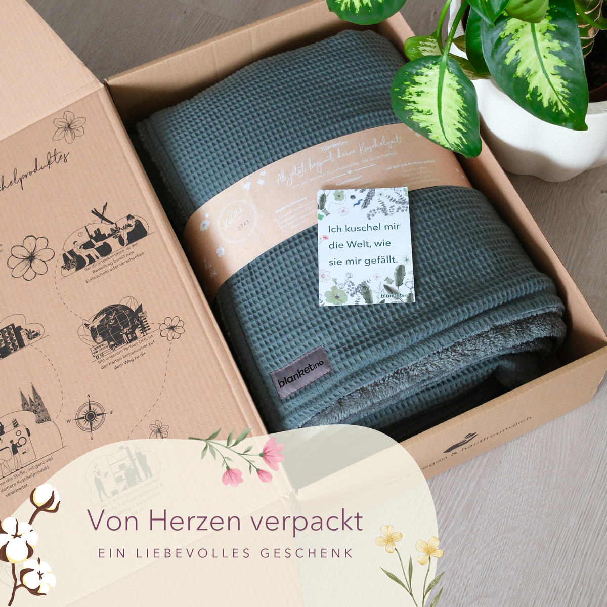 Kuscheldecke "Vollkommen" · Eukalyptusgrün