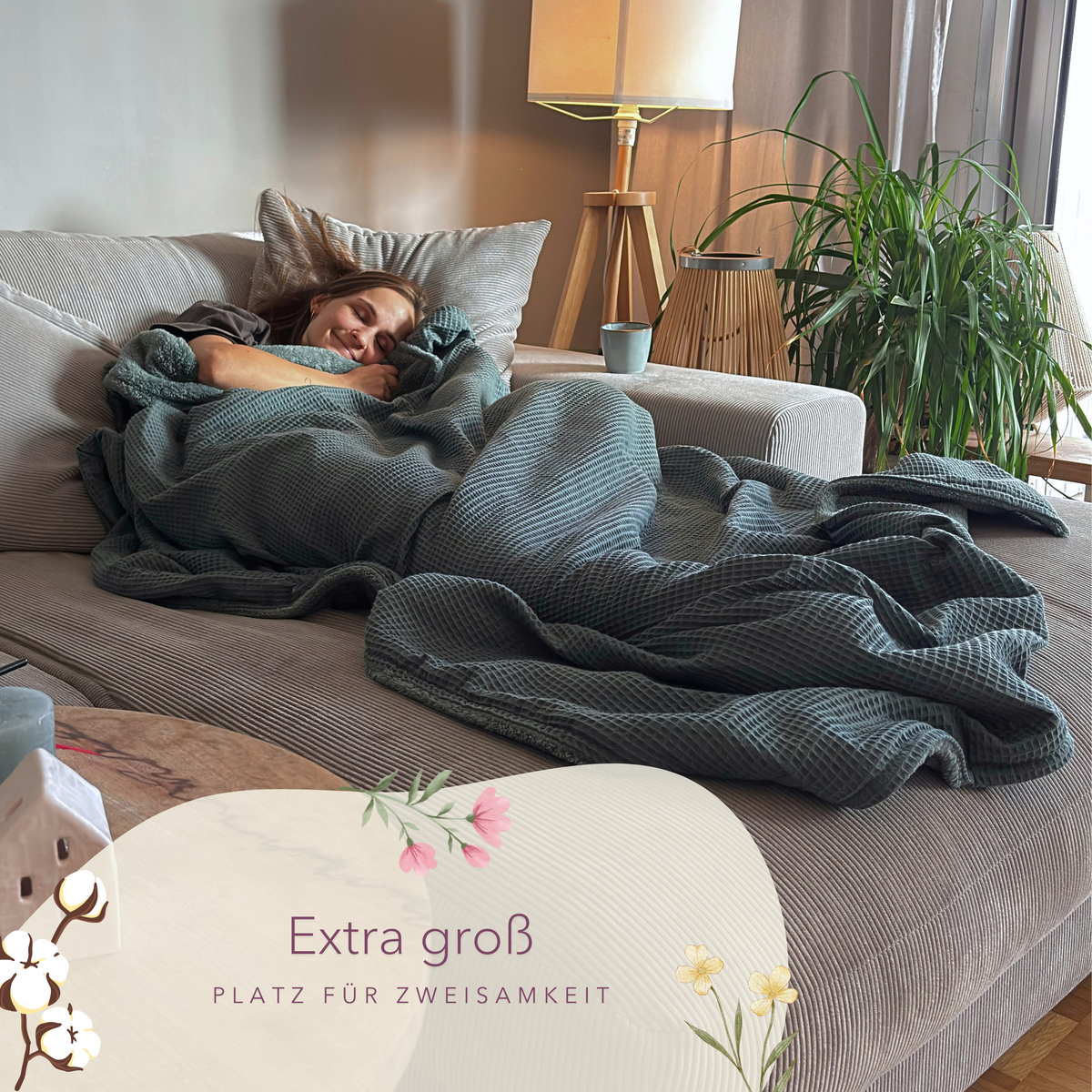 Kuscheldecke "Vollkommen" · Eukalyptusgrün