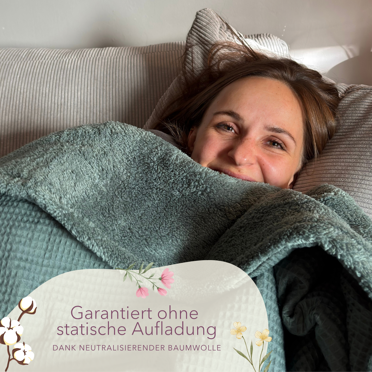Kuscheldecke "Vollkommen" · Eukalyptusgrün