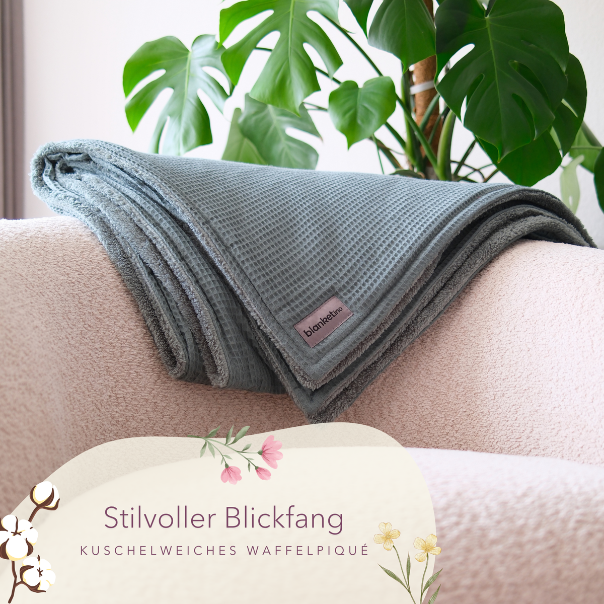 Kuscheldecke "Vollkommen" · Eukalyptusgrün
