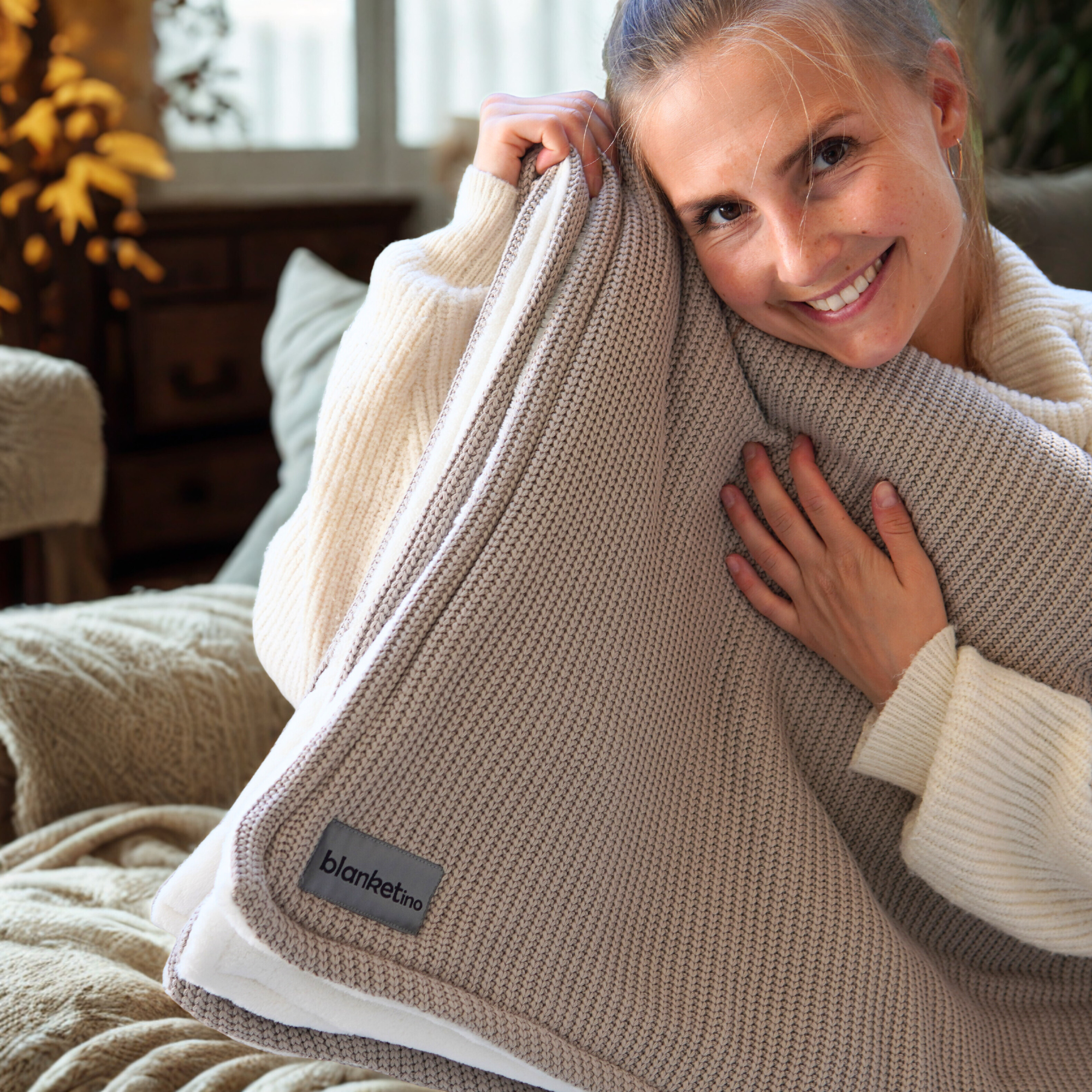 XL Kuscheldecken Set · Baumwollstrick