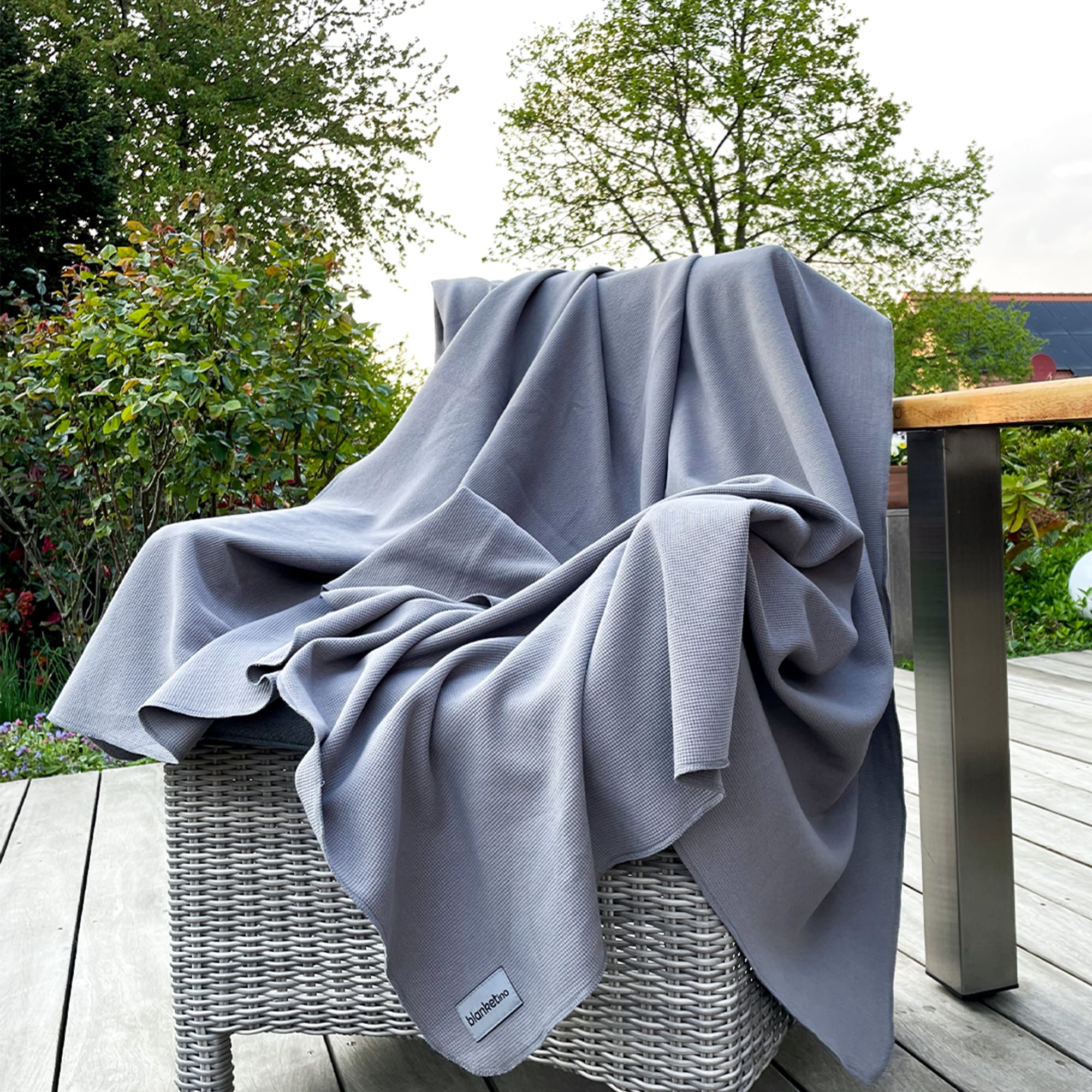 Sommerdecke aus Baumwolle • 150 x 210 cm • Taupe-Grau
